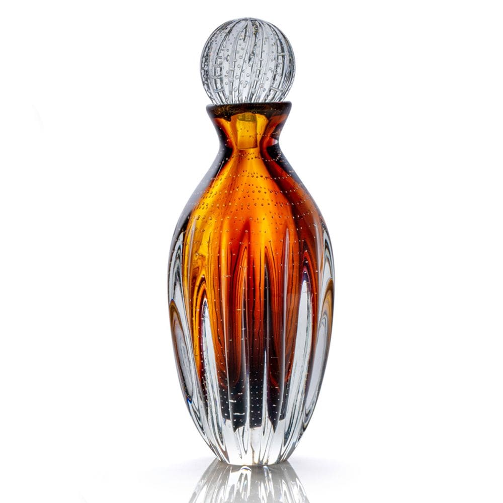 Garrafa Em Cristal Murano Âmbar E Lilás São Marcos