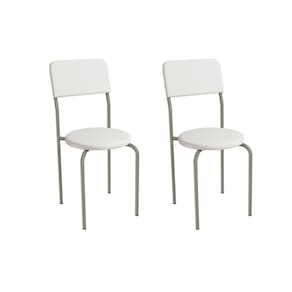Cadeira Sala de Jantar Mali 2C136NK Aço Kit 2 Un Niquel/ano Branco - Kappesberg