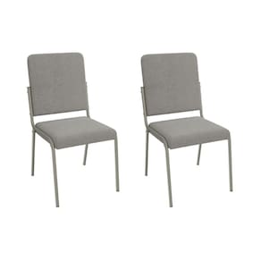 Cadeira Sala de Jantar Genebra 2C129NK Aço Kit 2 Un Niquel/Boucle Cinza - Kappesberg