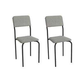Cadeira Sala de Jantar Ibiza 2C133PRF Aço Kit 2 Un Preto/Boucle Cinza - Kappesberg