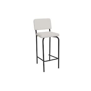 Banqueta Sala de Jantar Fiji 1B712PRF Aço 1 Un Preto/ano Branco - Kappesberg