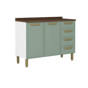 Balcão de Cozinha Bella c/ 2 Portas e 4 Gavetas c/ Tampo 120cm Verde - Bertolini