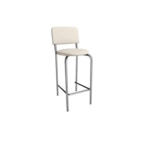 Banqueta Sala de Jantar Capri 1B715CR Aço 1 Un Cromado/ano Bege - Kappesberg