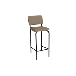 Banqueta Sala de Jantar Fiji 1B712PRF Aço 1 Un Preto/Suede Cappuccino - Kappesberg