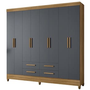 Guarda Roupa Casal 204cm 8 Portas Vitta Freijó/Cinza Z17 - Mpozenato