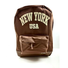 Mochila Casual Yins New York Usa Em Poliéster + Poluretano - Ys29398 Tamanho Unico Cor Marrom
