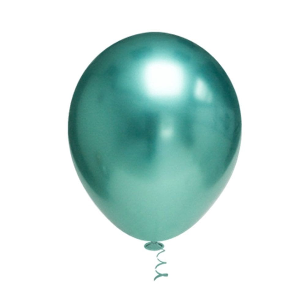 50 Unidades - Balão Cromado Verde Metalizado Decoração