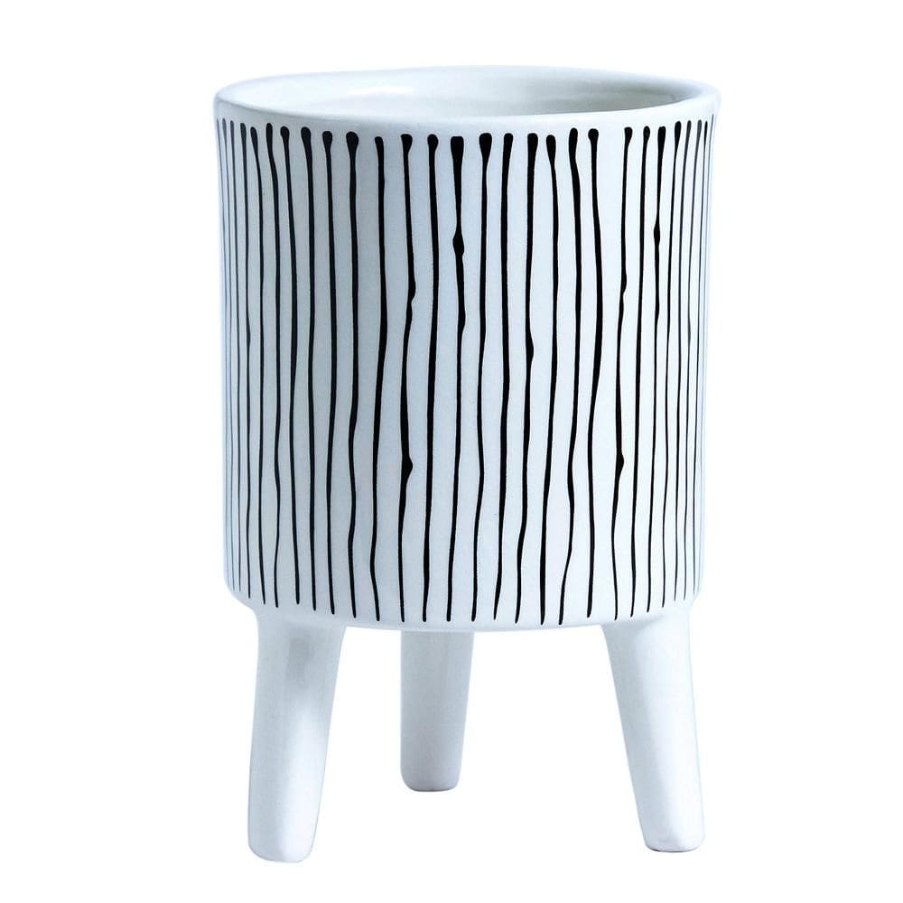 Cachepot de Cerâmica 10cm Mai Home 1044 Listra Preto