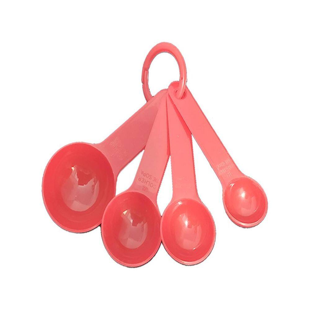 Conjunto De 4 Peças De Medidores Colheres Cor Vermelho