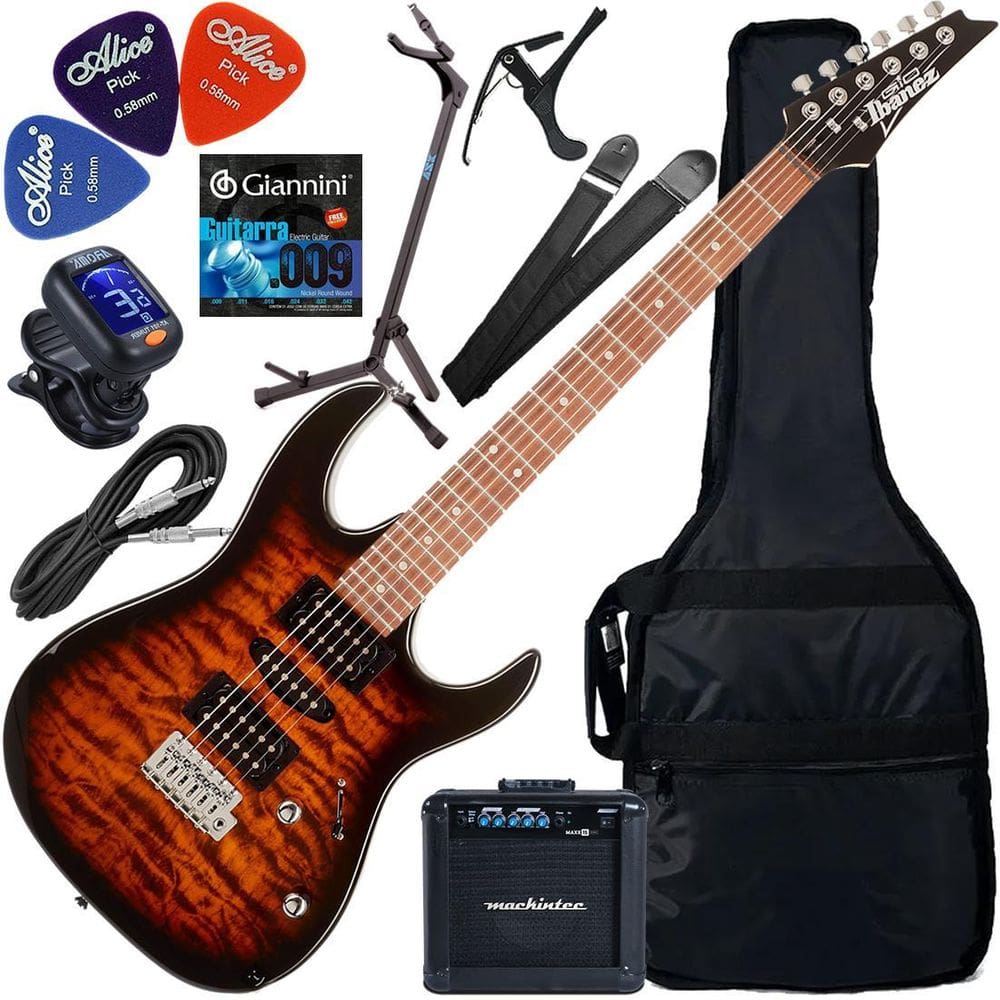Kit Guitarra Ibanez Gio Grx-70 Qa Hsh Sunburst Gx03