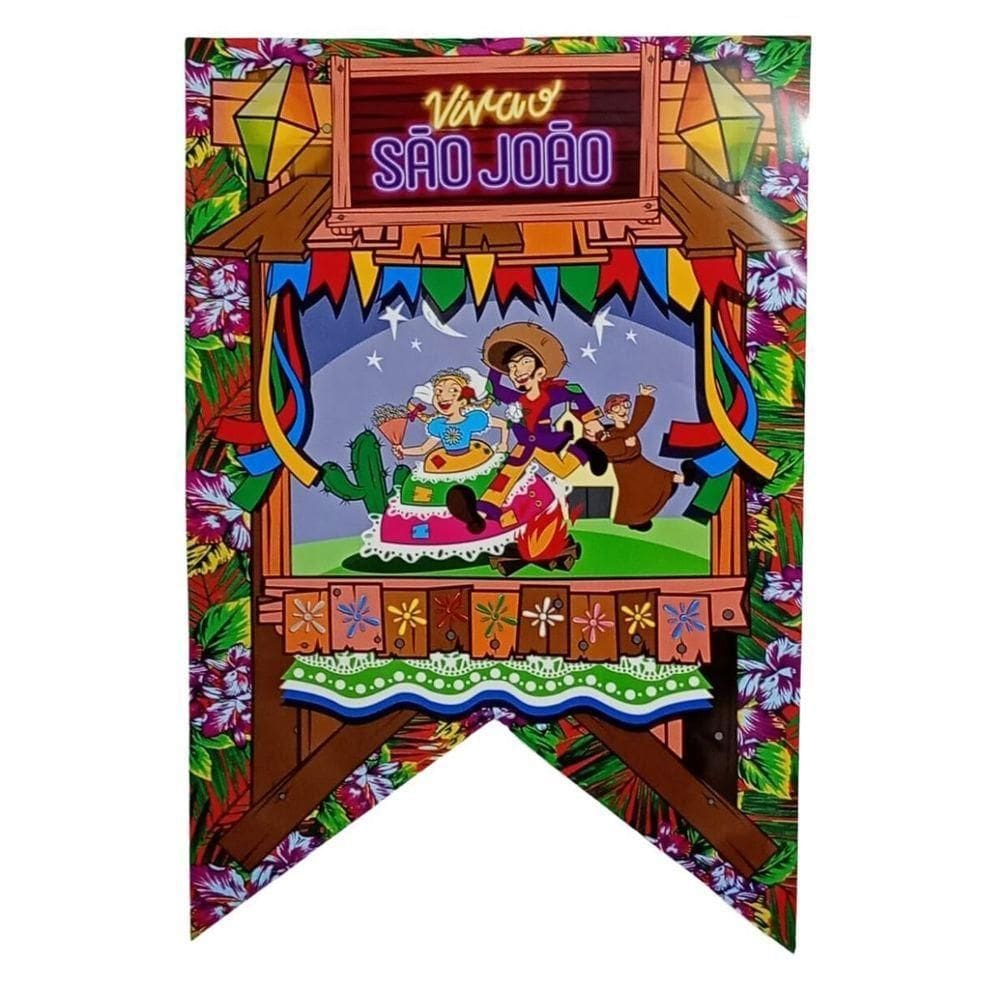 Painel Decorativo Festa Junina Viva O São João 59cm X 40cm