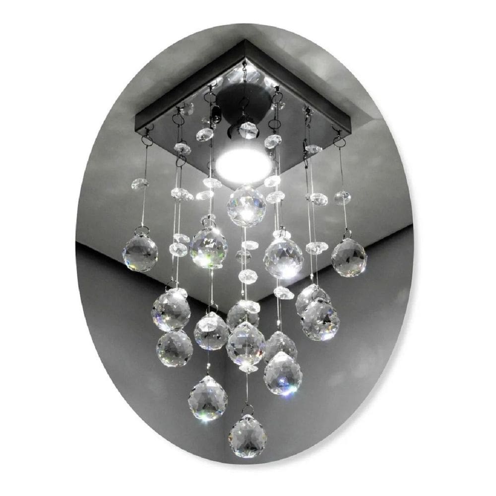 Lustre para sala, quarto, banheiro, cozinha em Cristal k9 Base 14x14