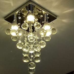 Lustre para sala, quarto, hall, sala de jantar, cozinha, Escritório em Cristal K9 Base 20x20