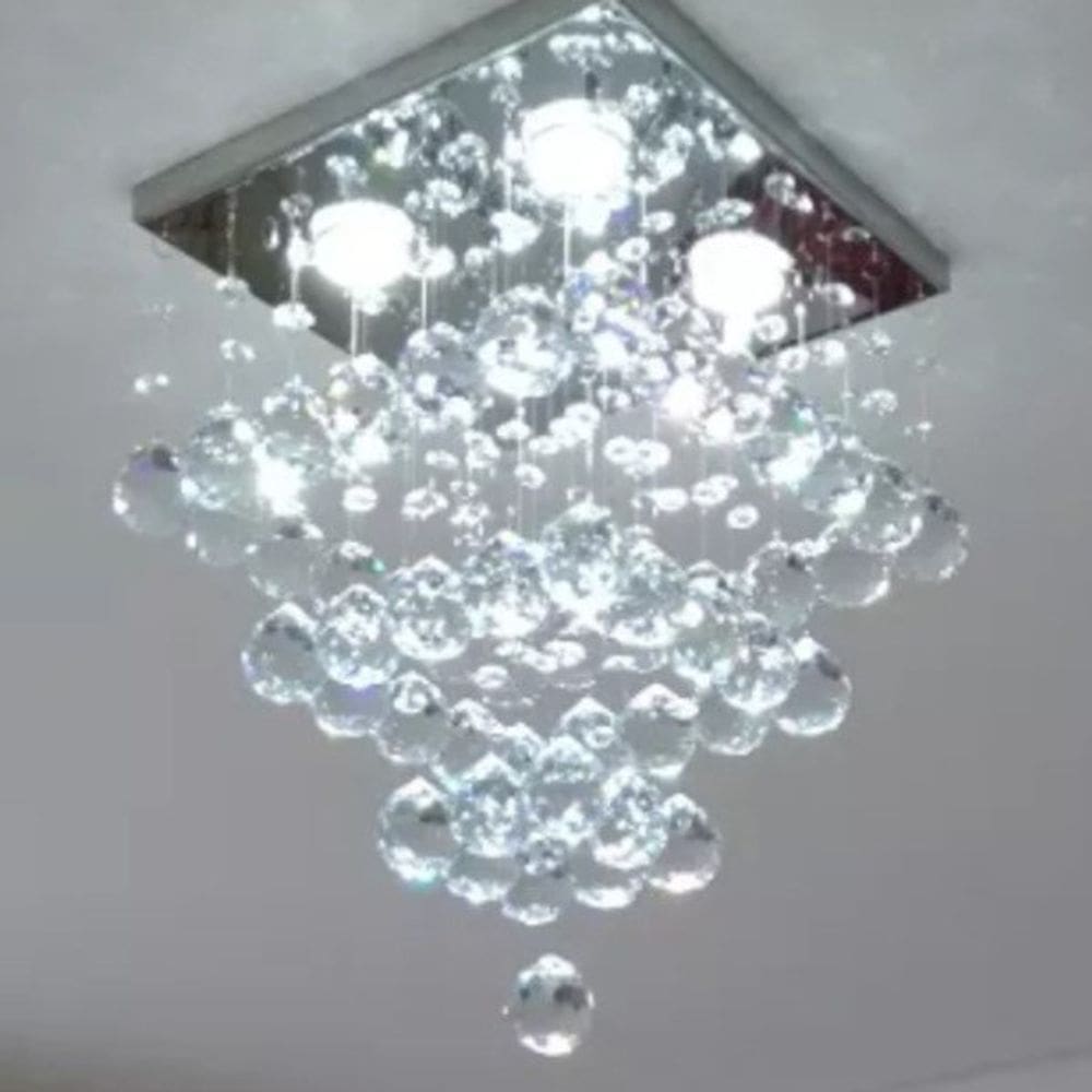 Lustre para sala, quarto, cozinha, sala de janta em cristal k9 base 30X30
