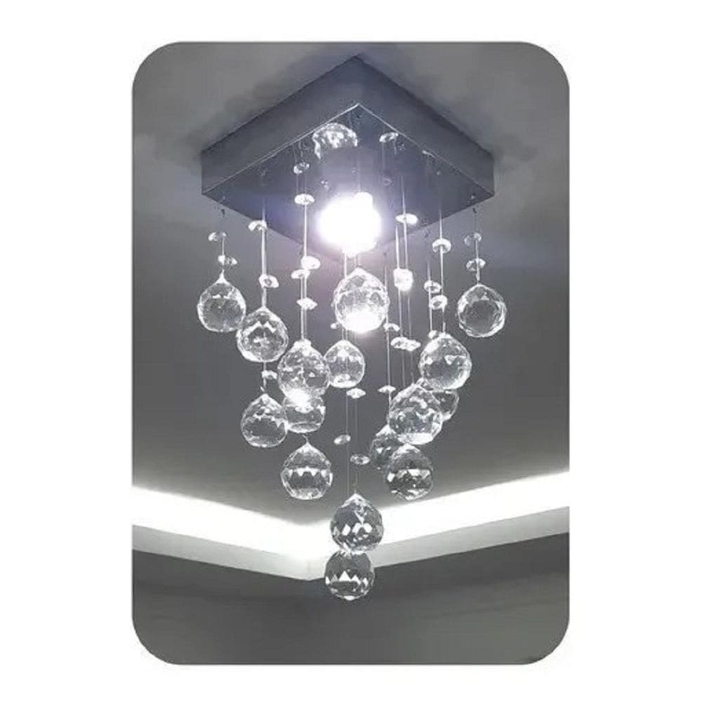 Lustre para sala, Quarto, cozinha, Banheiro, Corredor em Cristal Base 14x14