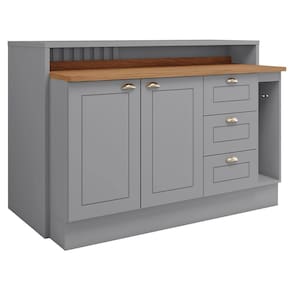 Kit Ilha Gourmet com Balcão 120cm e Porta Toalha Americana - Móveis Henn