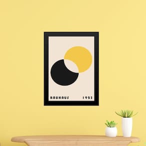 Quadro Bauhaus Amarelo E Preto - Eclipse 24X18Cm