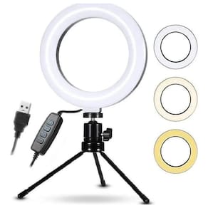 Ring Light Iluminador Luz Led Selfie Tripé Mesa