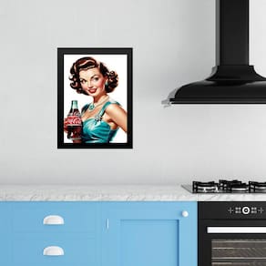 Quadro Decorativo Cozinha Pin Up Refrigerante 24X18Cm