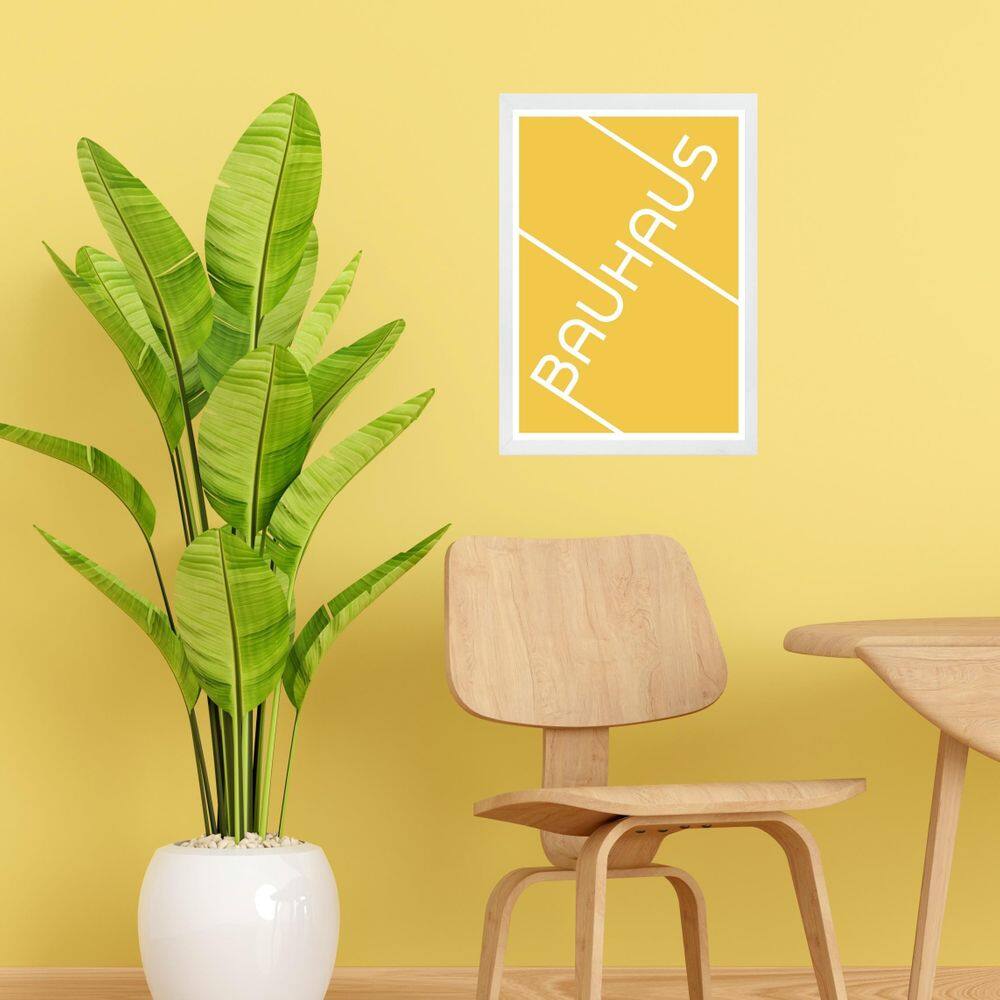Quadro Bauhaus Amarelo - Tipografia 45X34Cm