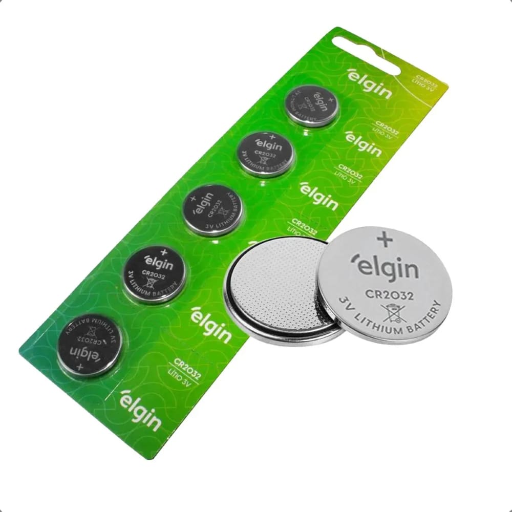 10 Pilhas Baterias Moeda Elgin Lithium CR2032 3V