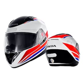 Capacete Honda New HF2 Branco/Vermelho Tamanho 60 Genuíno