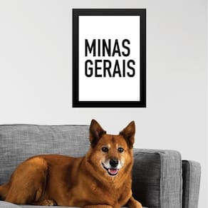 Quadro Decorativo Tipografia Minas Gerais 33X24Cm - Vidro