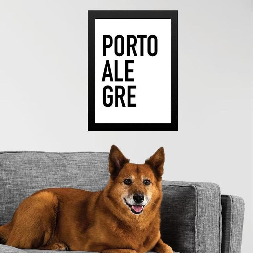 Quadro Decorativo Tipografia Porto Alegre 45X34Cm