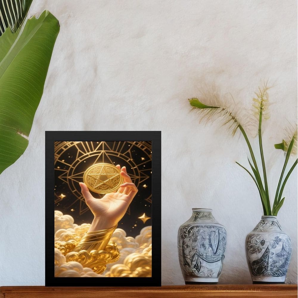 Quadro Decorativo Pentagrama Mágico 33X24Cm - Com Vidro