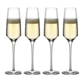 4 Taças de Cristal Espumante Champagne Eleganza Fracalanza