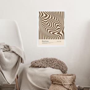 Quadro Bauhaus Marrom Graphic Vintage Poster 45X34Cm