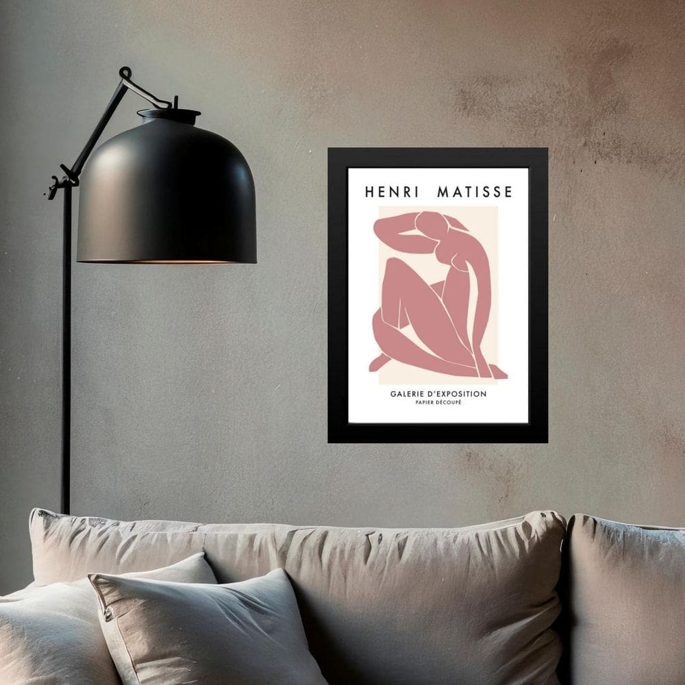 Quadro Matisse Figura Feminina Rosa 24X18Cm - Com Vidro