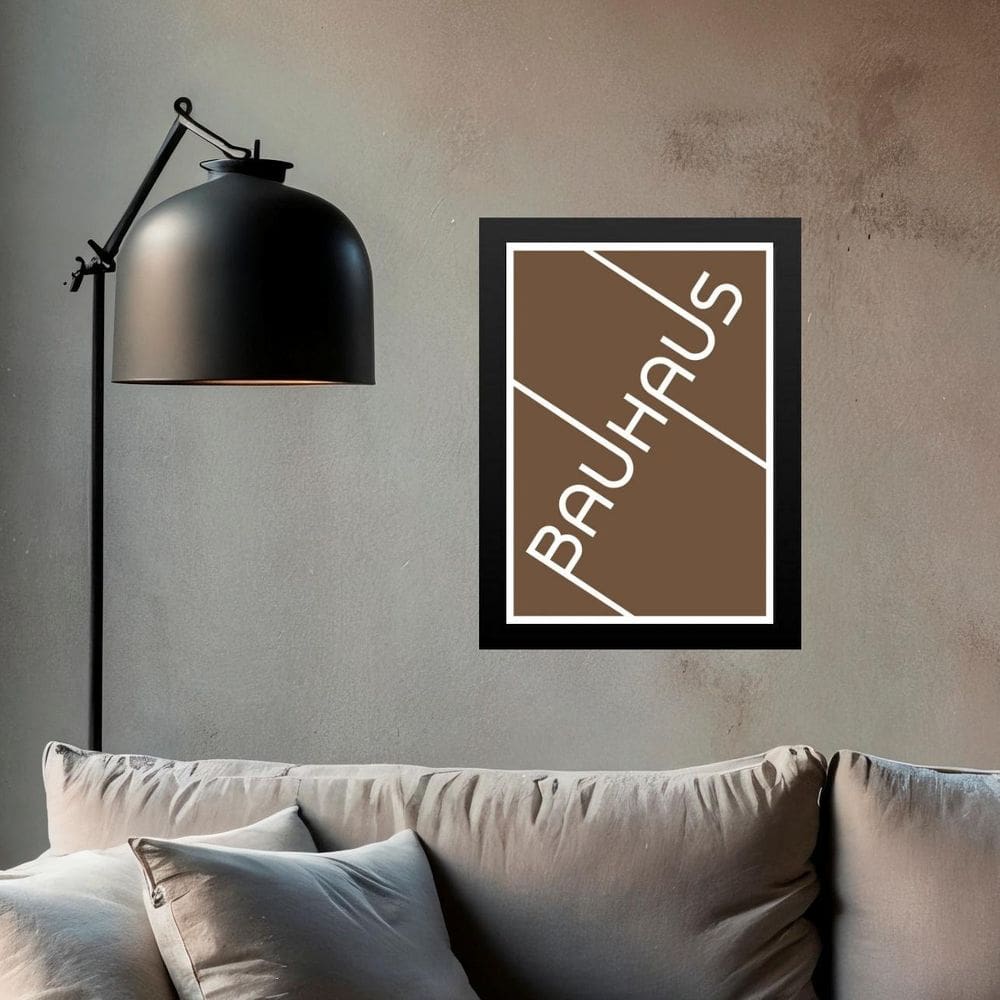 Quadro Bauhaus Marrom - Tipografia 24X18Cm
