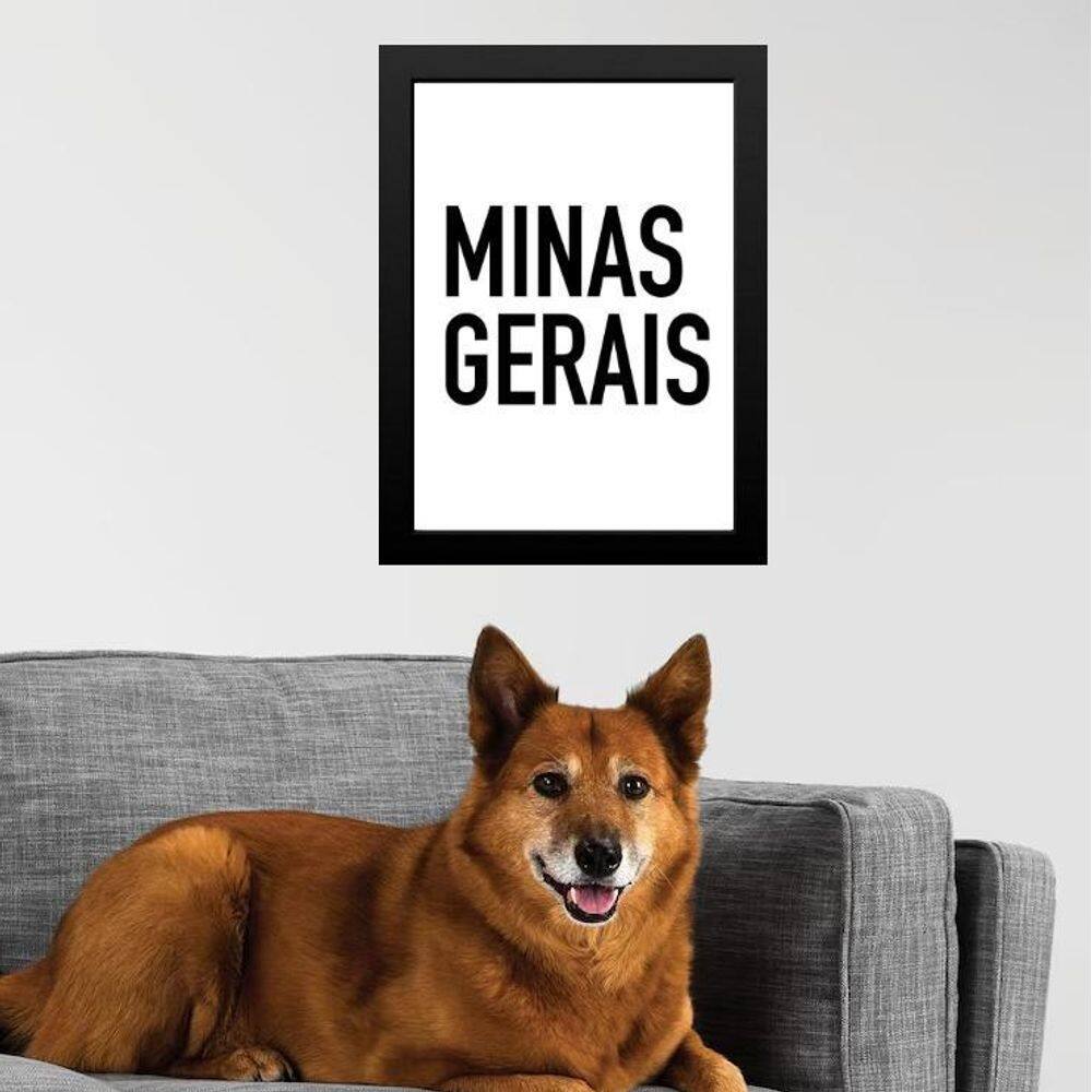 Quadro Decorativo Tipografia Minas Gerais 24X18Cm