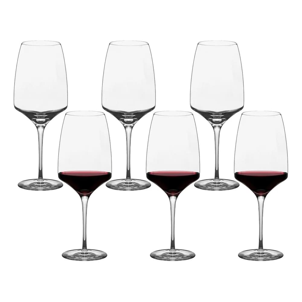 6 Taças de Cristal Para Vinho Água Eleganza Fracalanza 630ml