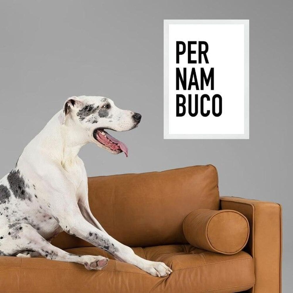 Quadro Decorativo Tipografia Pernambuco 24X18Cm - Com Vidro