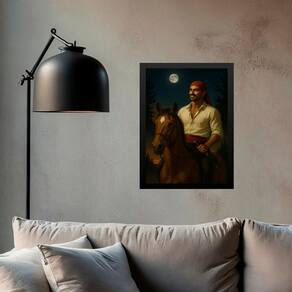 Quadro Cigano Wladimir No Cavalo 33X24Cm - Com Vidro