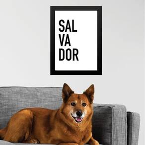 Quadro Decorativo Tipografia Salvador 24X18Cm - Com Vidro