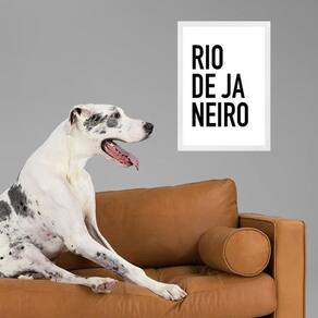 Quadro Decorativo Tipografia Rio De Janeiro 24X18Cm - Vidro