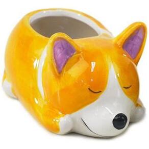 Kit Vaso Decorativo Cachepot De Cachorros Cerâmica 4 Peças