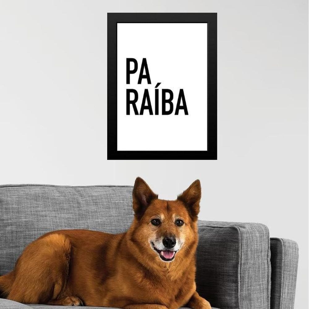 Quadro Decorativo Tipografia Paraíba 24X18Cm - Com Vidro