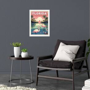 Quadro Decorativo Florida - Flamingos 24X18Cm