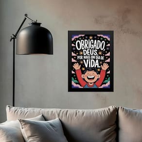 Quadro Obrigado Deus Pela Vida 45X34Cm - Com Vidro
