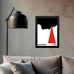 Quadro Decorativo Arte Bauhaus - Julgamento 45X34Cm - Vidro