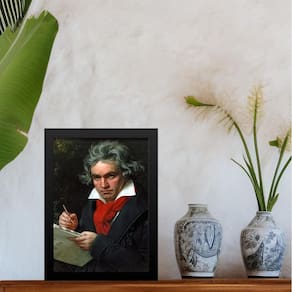 Quadro Decorativo Arte Clássica - Beethoven 24X18Cm - Vidro