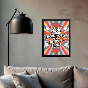 Quadro O Poderoso Amor De Deus 33X24Cm - Com Vidro