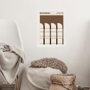 Quadro Bauhaus Marrom Architectural Poster 45X34Cm