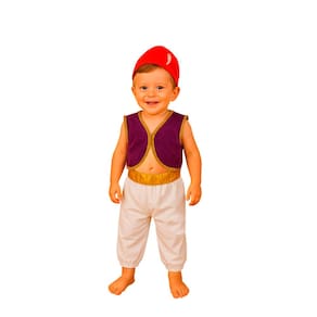 Fantasia Alladin Luxo Completo Bebê Menino Príncipe Sheik Festa Árabe Cosplay Aniversário Carnaval Dia das Crianças