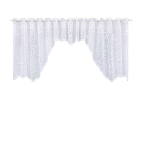 Toalha De Mesa Renda 04L Branca+Cascata Renda Rosas