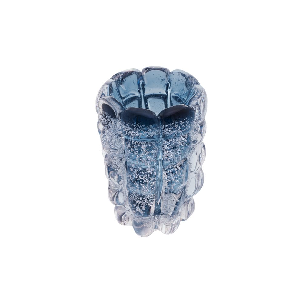 VASO DE VIDRO ITALY AZUL 10cm x 13cm